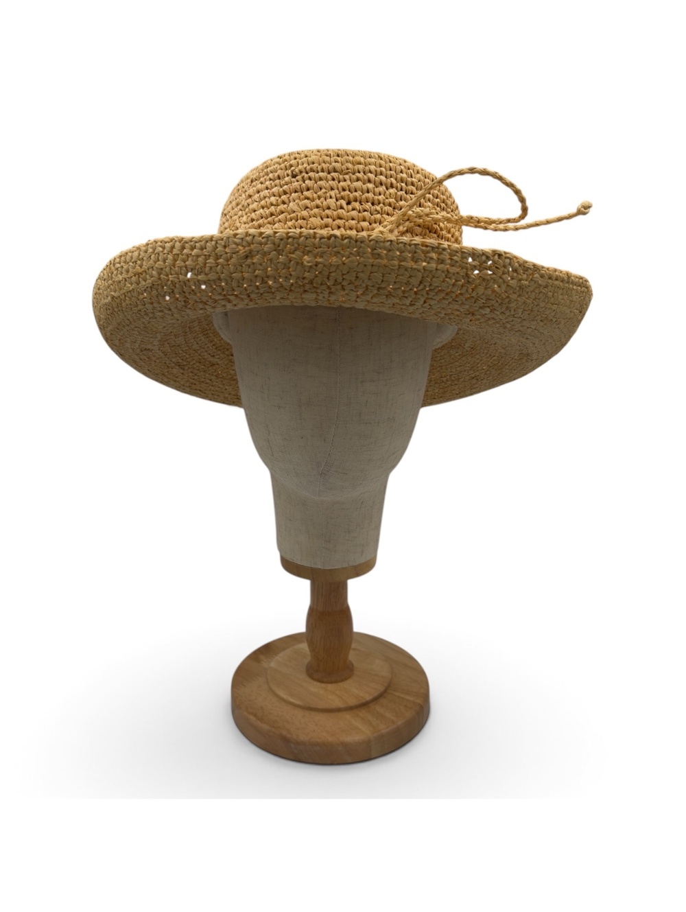 Vintage Scala Wide Brim Straw Sun Hat with Adjustable Tie